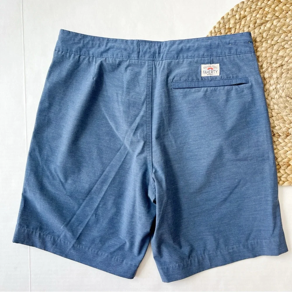 Faherty Blue Flat Front Men Shorts